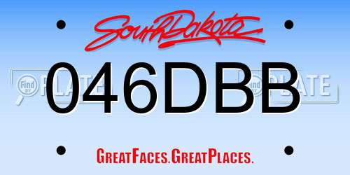 046DBB South Dakota License Plate