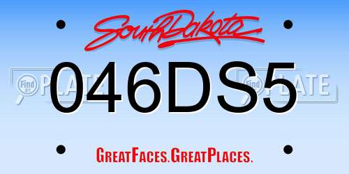 046DS5 South Dakota License Plate