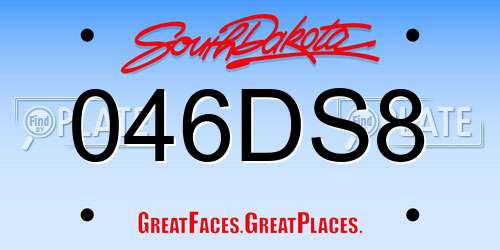 046DS8 South Dakota License Plate