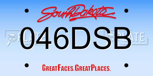 046DSB South Dakota License Plate