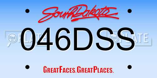 046DSS South Dakota License Plate
