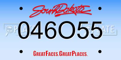 046O55 South Dakota License Plate