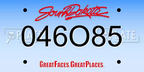 046O85 South Dakota License Plate