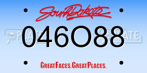 046O88 South Dakota License Plate