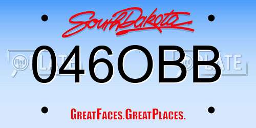 046OBB South Dakota License Plate
