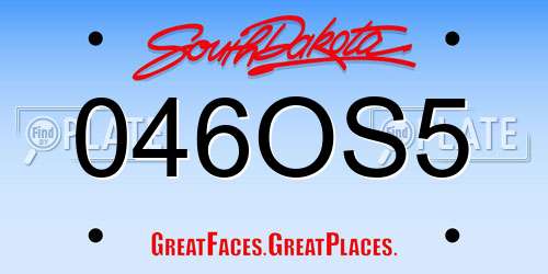 046OS5 South Dakota License Plate