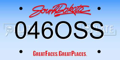 046OSS South Dakota License Plate