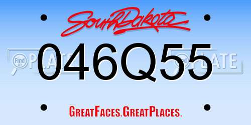 046Q55 South Dakota License Plate
