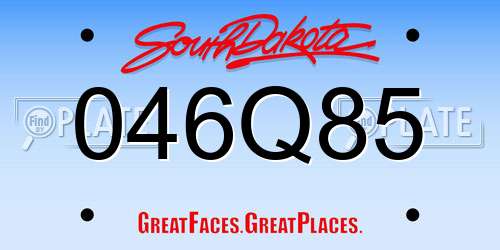 046Q85 South Dakota License Plate