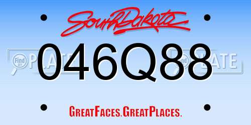 046Q88 South Dakota License Plate