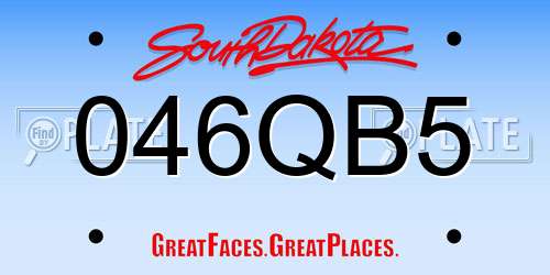 046QB5 South Dakota License Plate