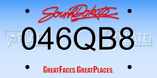 046QB8 South Dakota License Plate