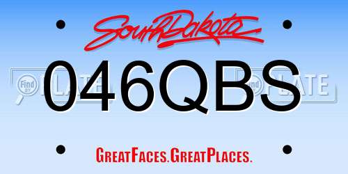 046QBS South Dakota License Plate