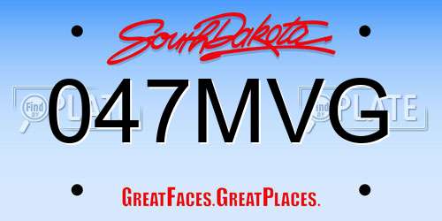 047MVG South Dakota License Plate