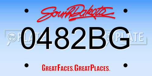 0482BG South Dakota License Plate