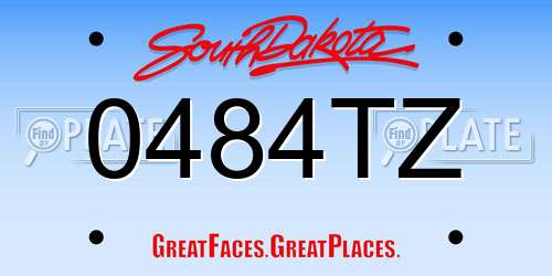 0484TZ South Dakota License Plate