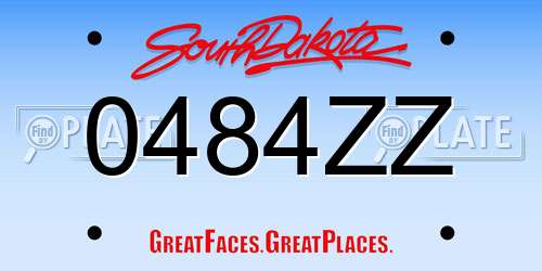 0484ZZ South Dakota License Plate