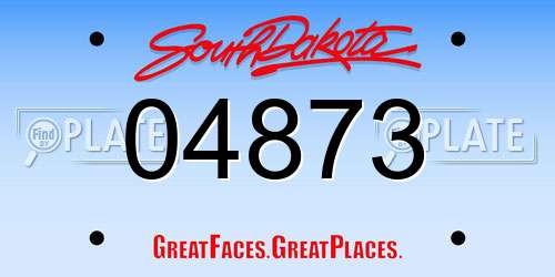 04873 South Dakota License Plate