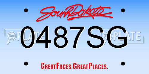 0487SG South Dakota License Plate