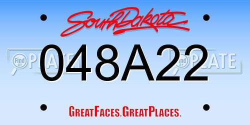 048A22 South Dakota License Plate