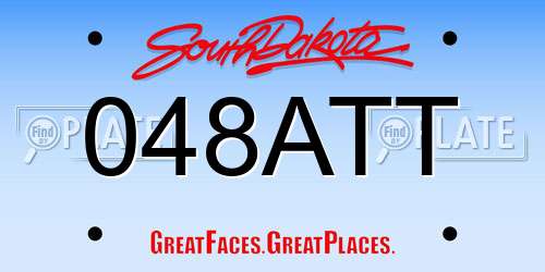 048ATT South Dakota License Plate
