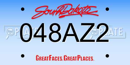 048AZ2 South Dakota License Plate