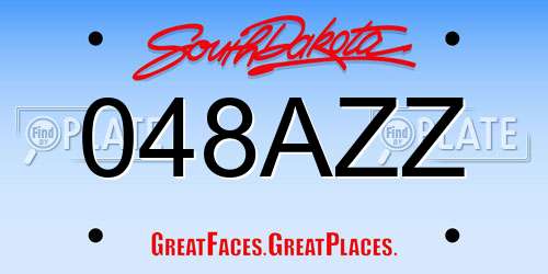 048AZZ South Dakota License Plate
