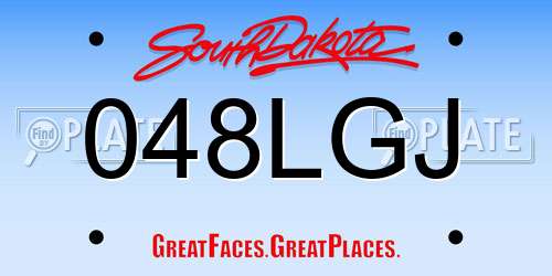 048LGJ South Dakota License Plate