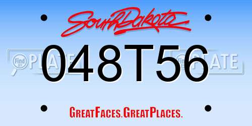 048T56 South Dakota License Plate