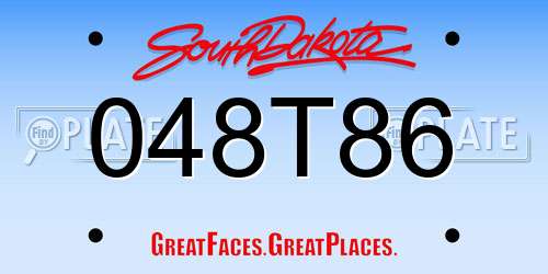 048T86 South Dakota License Plate