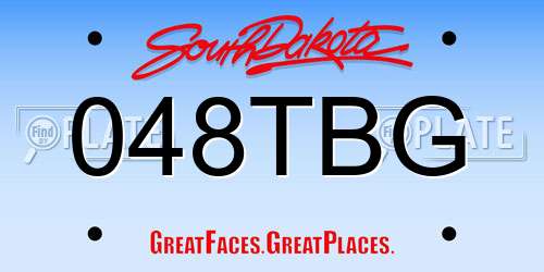 048TBG South Dakota License Plate