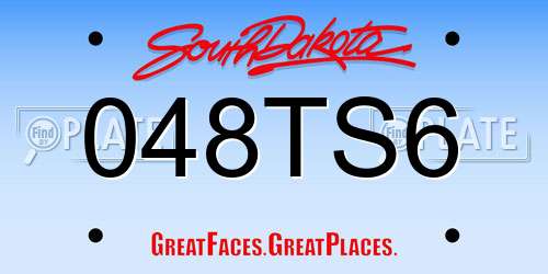048TS6 South Dakota License Plate