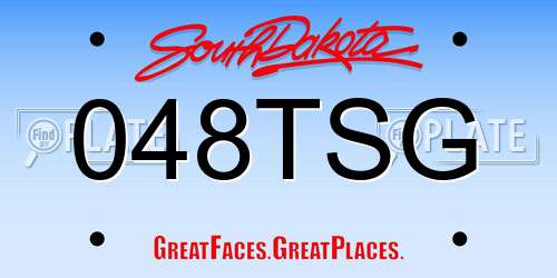 048TSG South Dakota License Plate