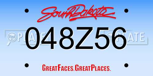 048Z56 South Dakota License Plate