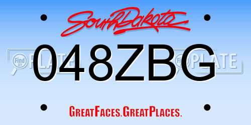 048ZBG South Dakota License Plate