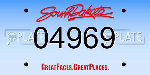 04969 South Dakota License Plate