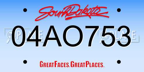 04AO753 South Dakota License Plate