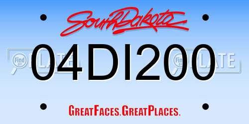 04DI200 South Dakota License Plate