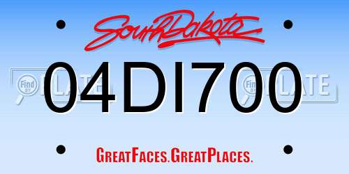 04DI700 South Dakota License Plate