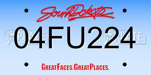 04FU224 South Dakota License Plate