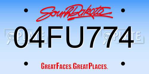 04FU774 South Dakota License Plate