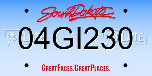 04GI230 South Dakota License Plate