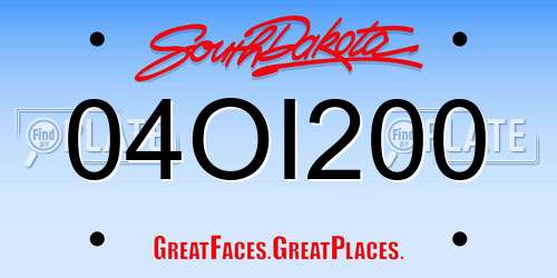 04OI200 South Dakota License Plate