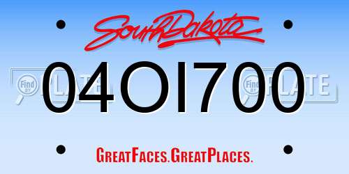 04OI700 South Dakota License Plate