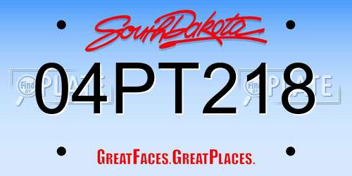 04PT218 South Dakota License Plate