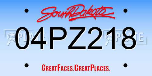 04PZ218 South Dakota License Plate