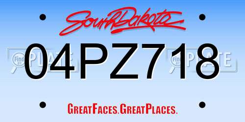 04PZ718 South Dakota License Plate