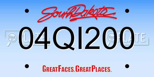 04QI200 South Dakota License Plate
