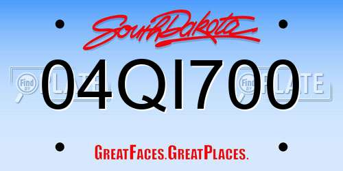 04QI700 South Dakota License Plate
