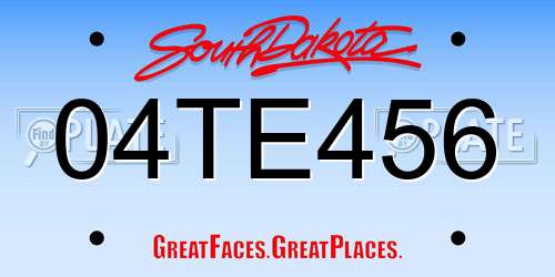 04TE456 South Dakota License Plate